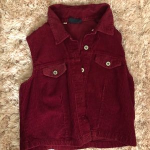 Burgundy corduroy vest